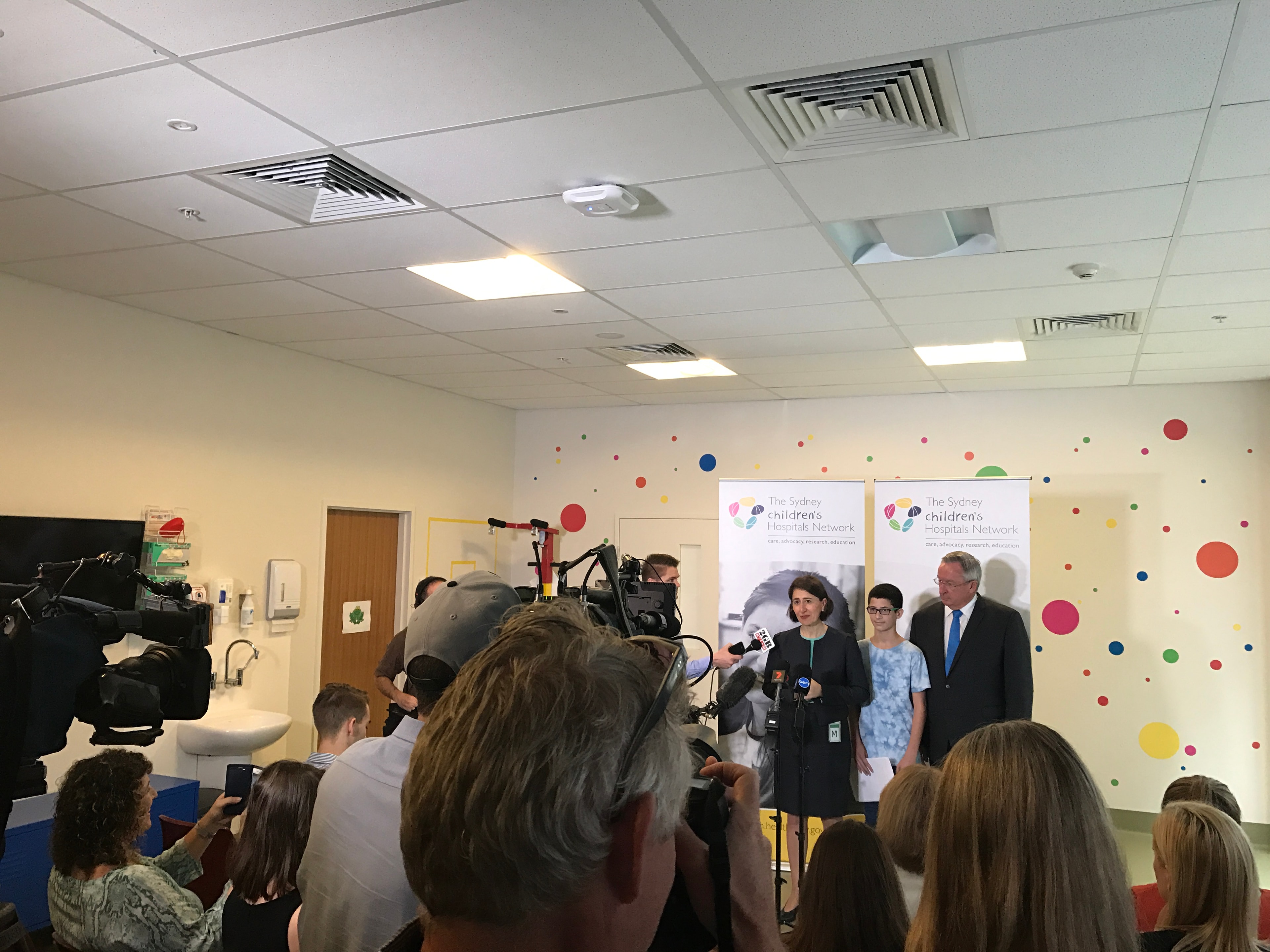 Media event at children's hospital press conference